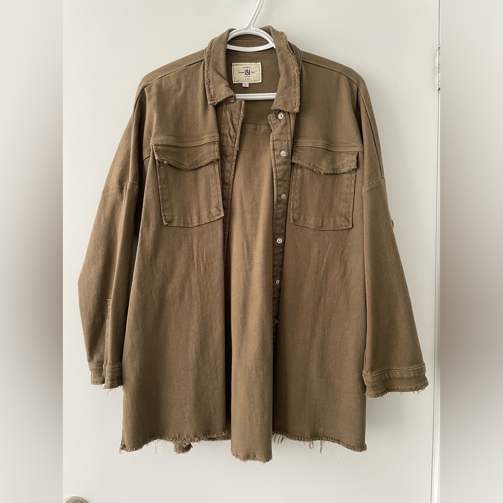 I&M Black Label - Olive Green Button Down Oversized Jacket - size S